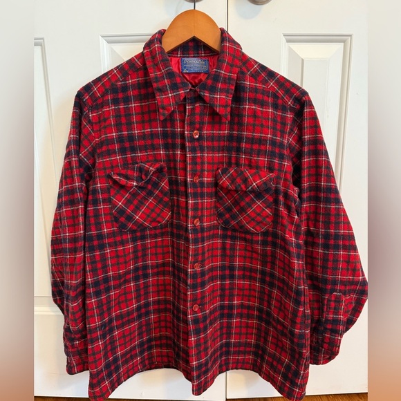 Pendleton Vintage Virgin Wool Button Down Flannel Shirt size XL - Picture 1 of 9